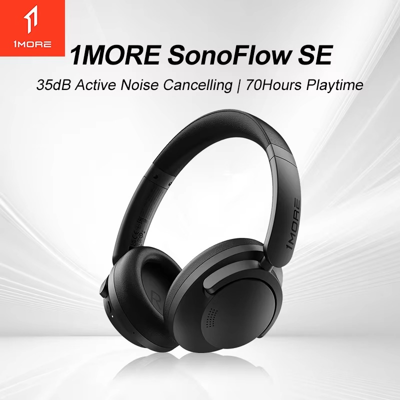 1MORE SonoFlow SE Wireless Headphones with ANC featuring 35dB Active Noise Cancelling and 70 hours playtime
