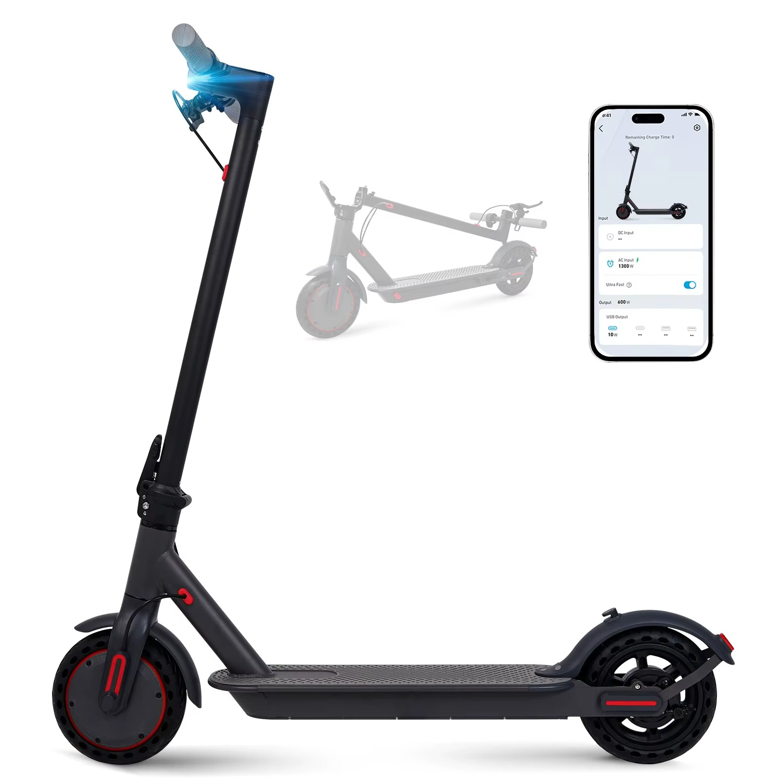 Magazaw™ 350W foldable electric scooter with smartphone app control and sleek design