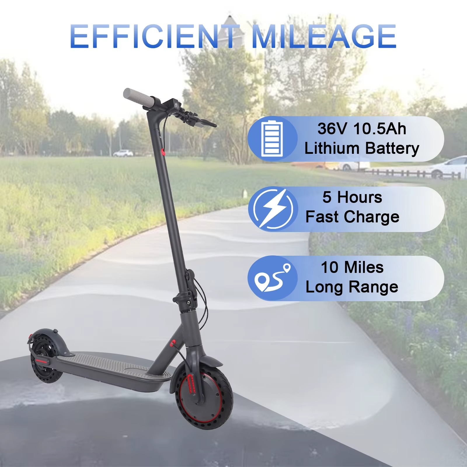 Magazaw 350W foldable electric scooter with 36V battery for efficient mileage and 10 miles long range
