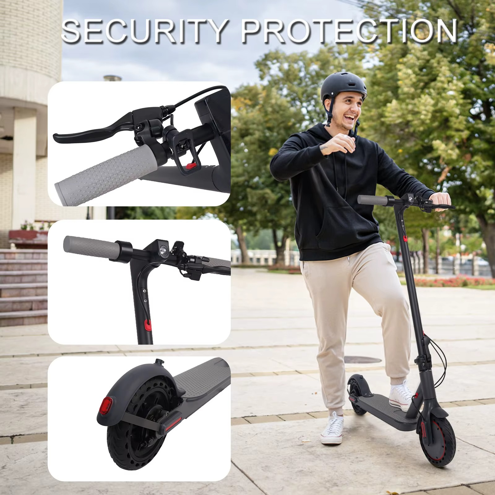 Magazaw 350W foldable electric scooter featuring secure grips and enhanced safety features