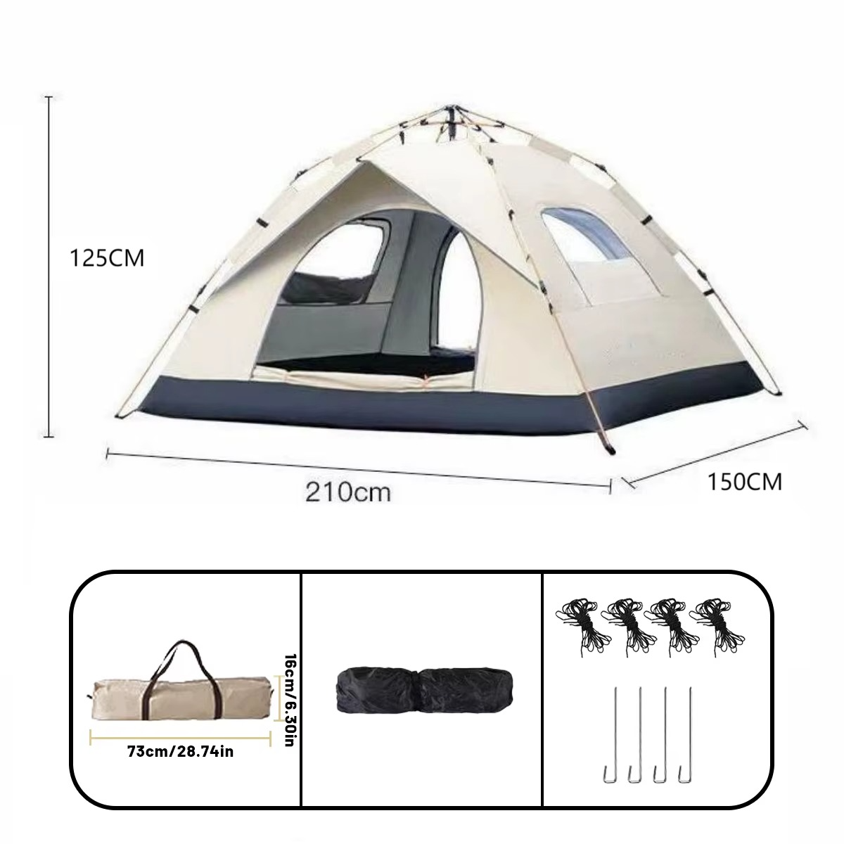 Magazaw 4-person pop-up tent with quick setup and spacious interior for family camping trips