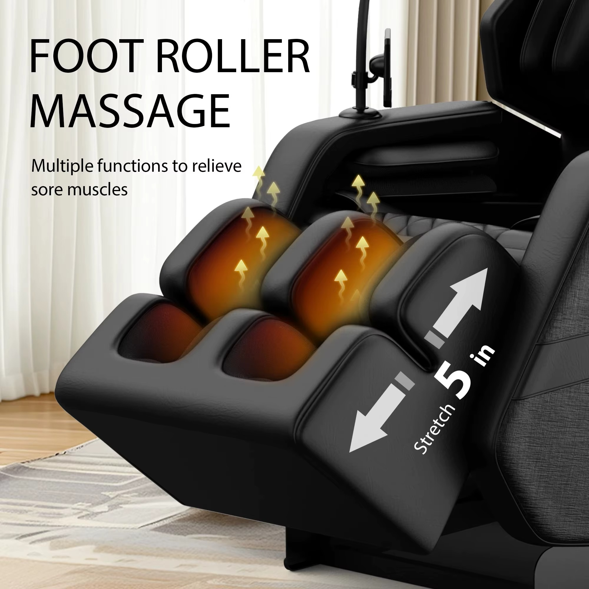 Zero Gravity Massage Chair with Foot Roller Massage that Relieves Sore Muscles and Offers Multiple Functions