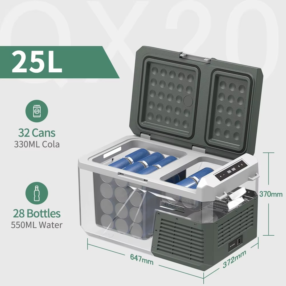 Magazaw car refrigerator dual zone 25L with space for 32 cans and 28 water bottles