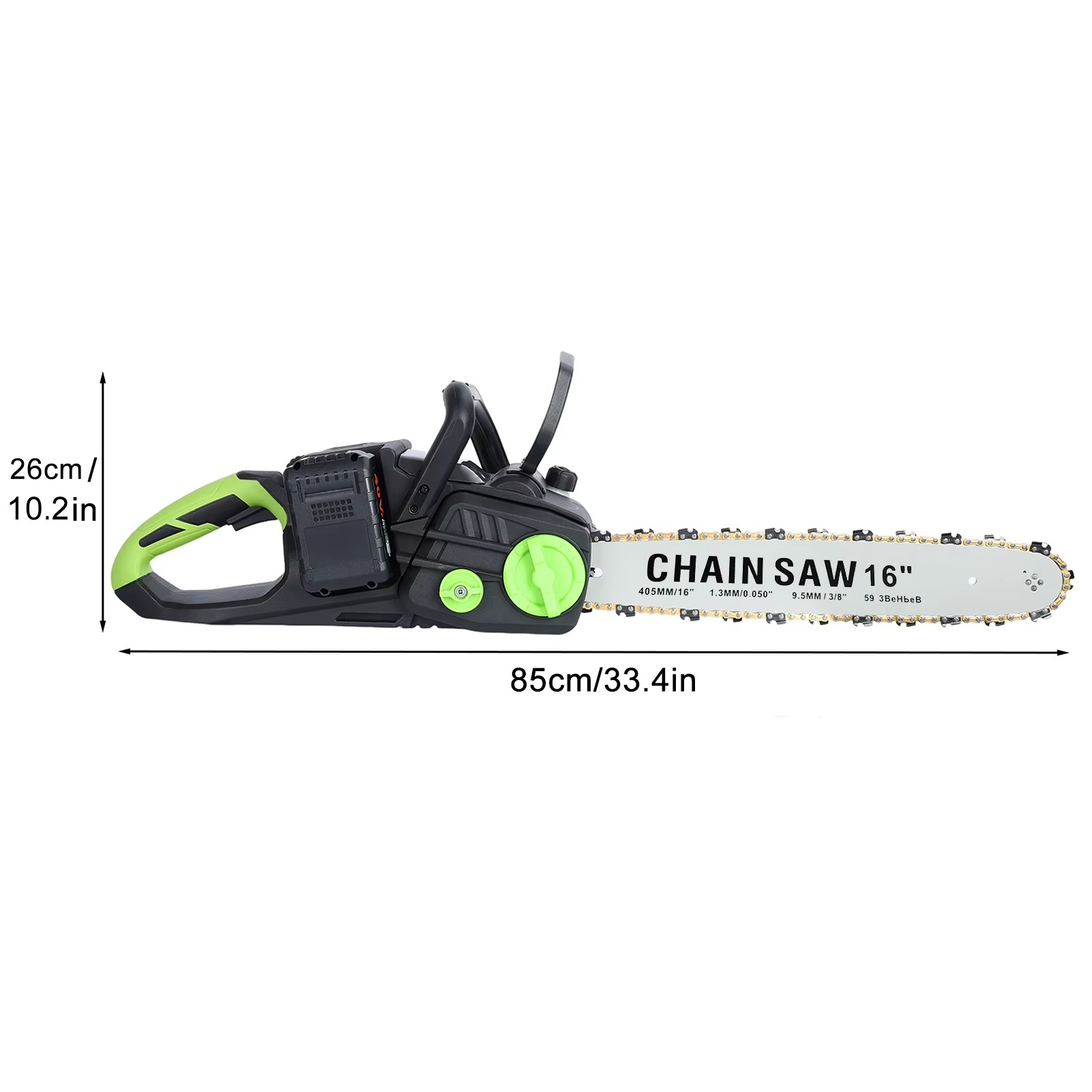 Magazaw cordless electric chainsaw with 16-inch bar and lightweight ergonomic design for easy handling