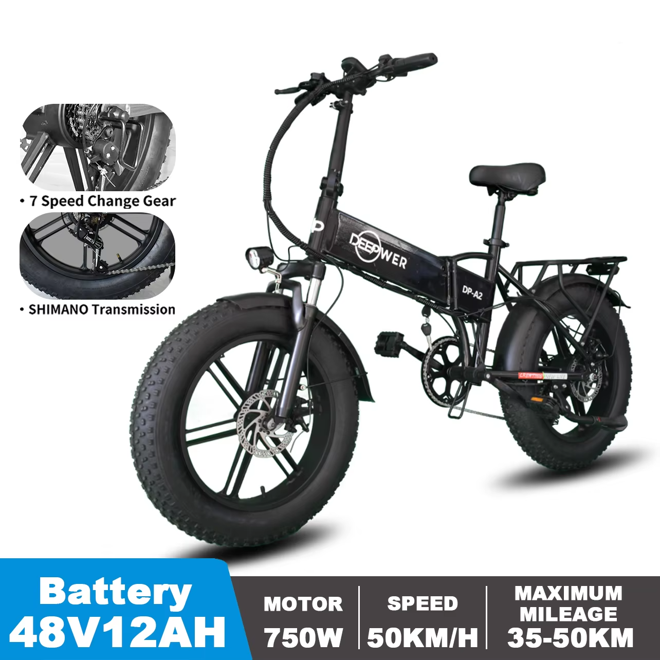 Magazaw folding electric bike for adults with Shimano transmission and 7 speed change gear