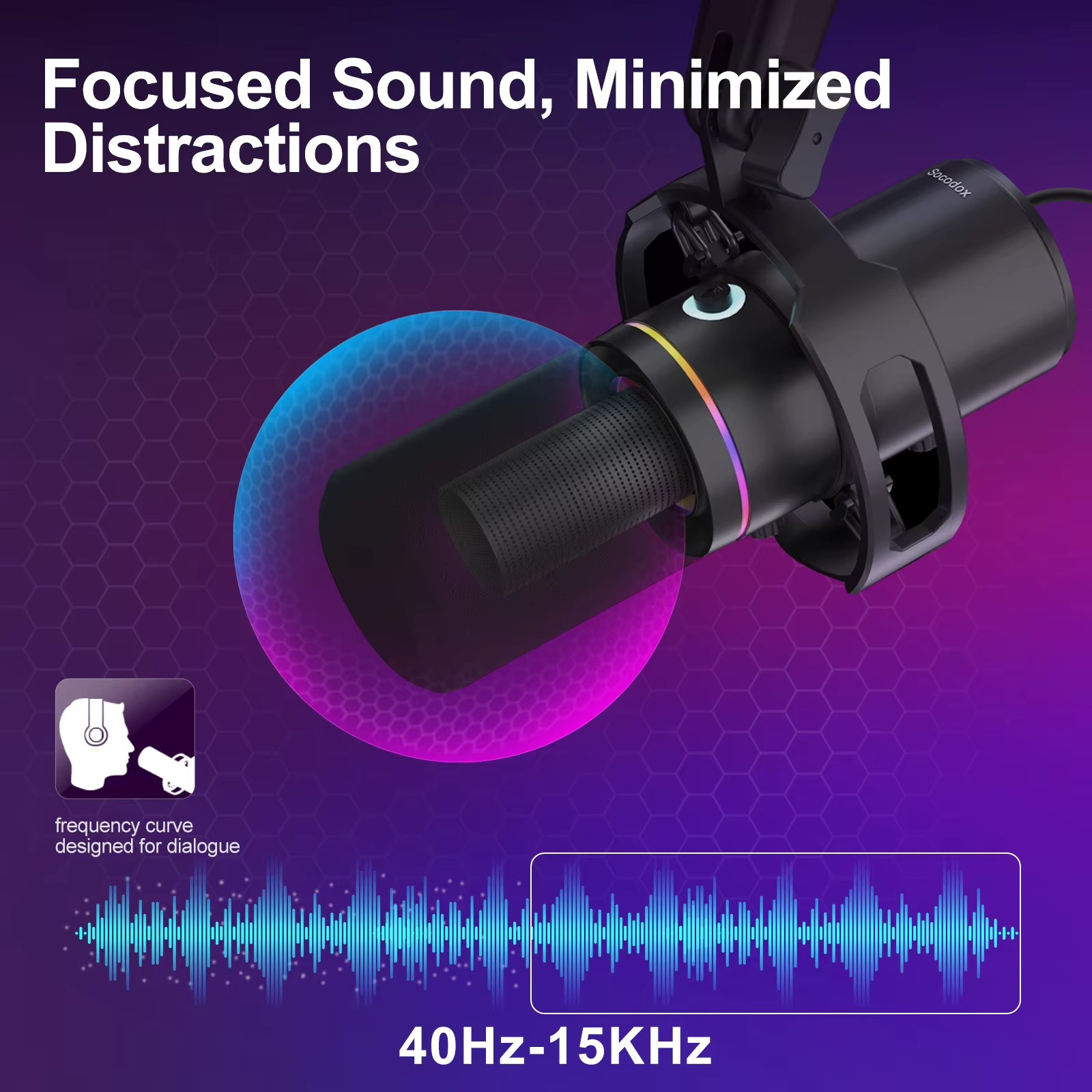 Magazaw dynamic USB microphone kit designed for focused sound and minimized distractions