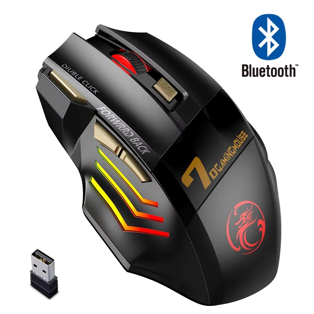 Magazaw ergonomic Bluetooth mouse with customizable buttons and RGB lighting for comfort and control