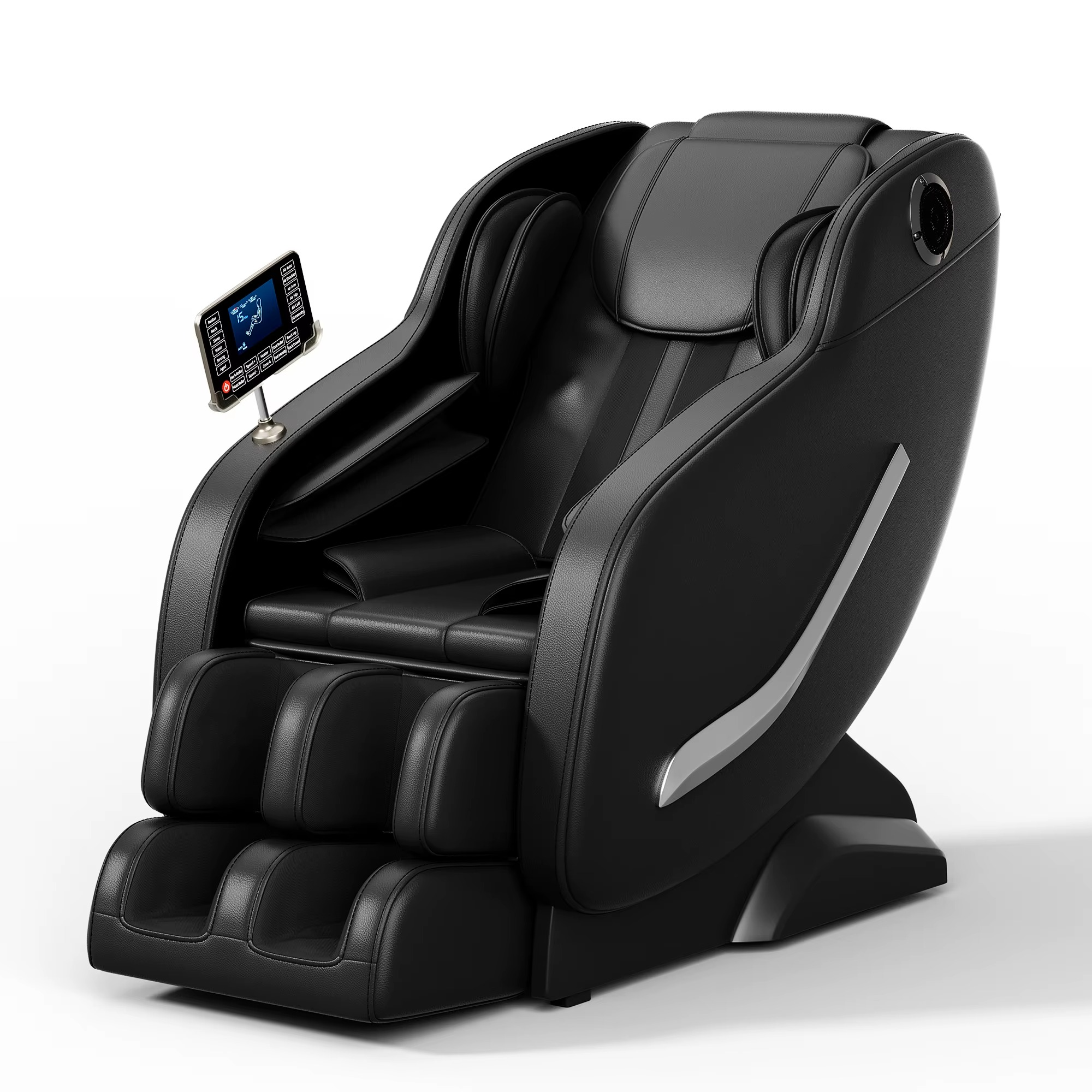 Magazaw full body massage chair with heat designed for relaxation and comfort in black leather