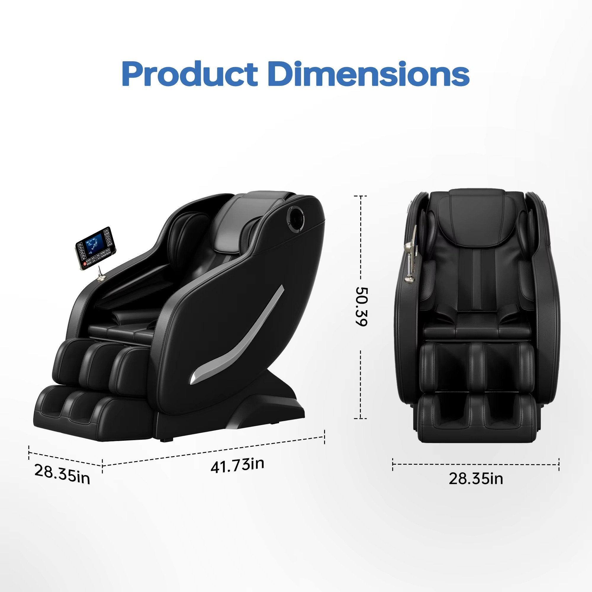 Magazaw full body massage chair with heat featuring ergonomic design and sleek dimensions