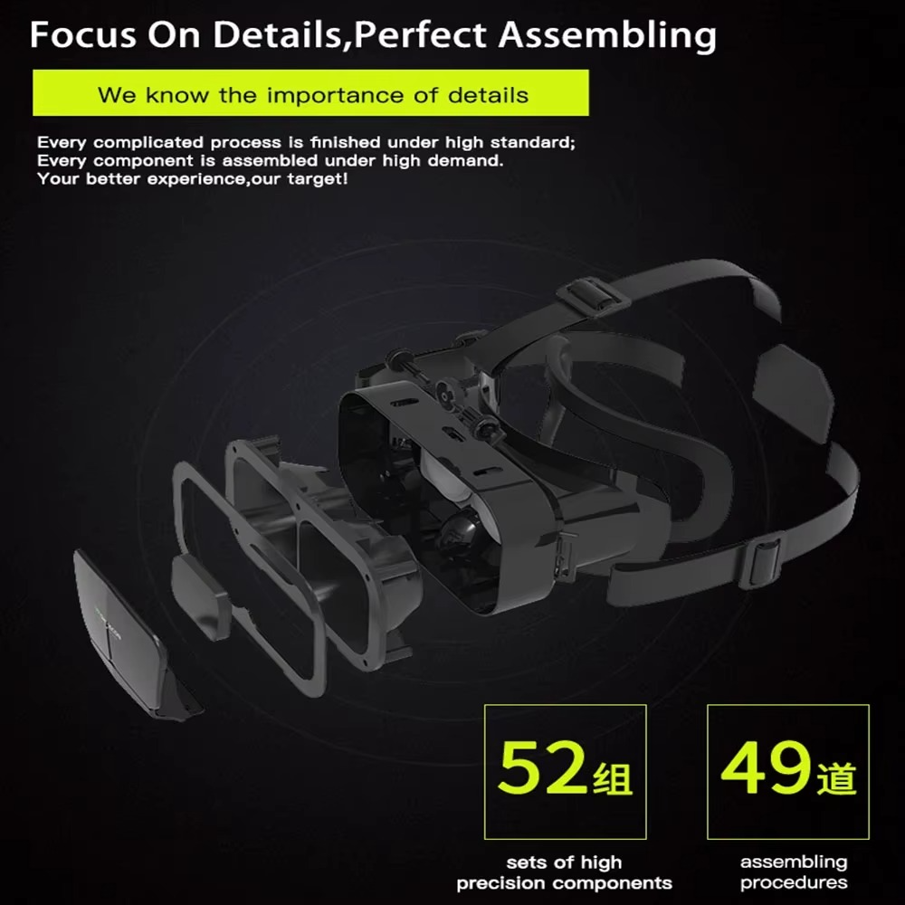 G10 VR Gaming Glasses showcasing precision components for enhanced virtual reality experiences