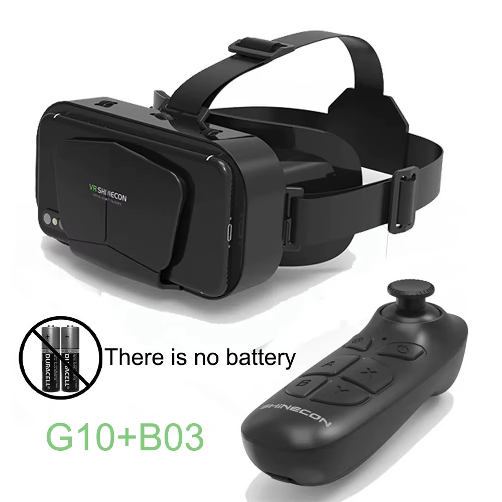 G10 VR Gaming Glasses by Magazaw with Adjustable Head Strap and Controller for Immersive Gaming Experience