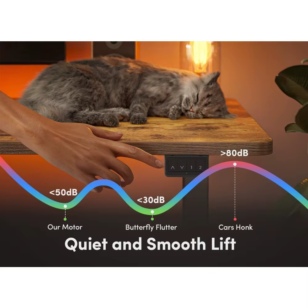 Magazaw height adjustable standing desk with quiet motor control and smooth lift feature