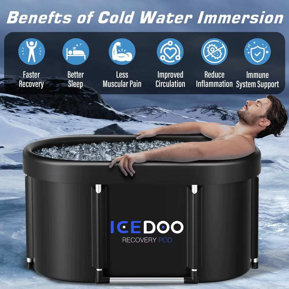 Magazaw large oval ice bath tub for faster recovery and improved circulation with cold water immersion benefits