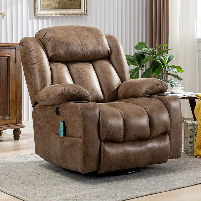 Magazaw massage swivel rocker recliner featuring plush upholstery and comfortable design for relaxation