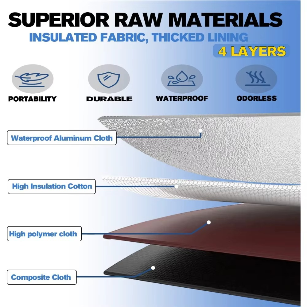 4-layer construction of Magazaw portable home sauna featuring insulated fabric and waterproof materials