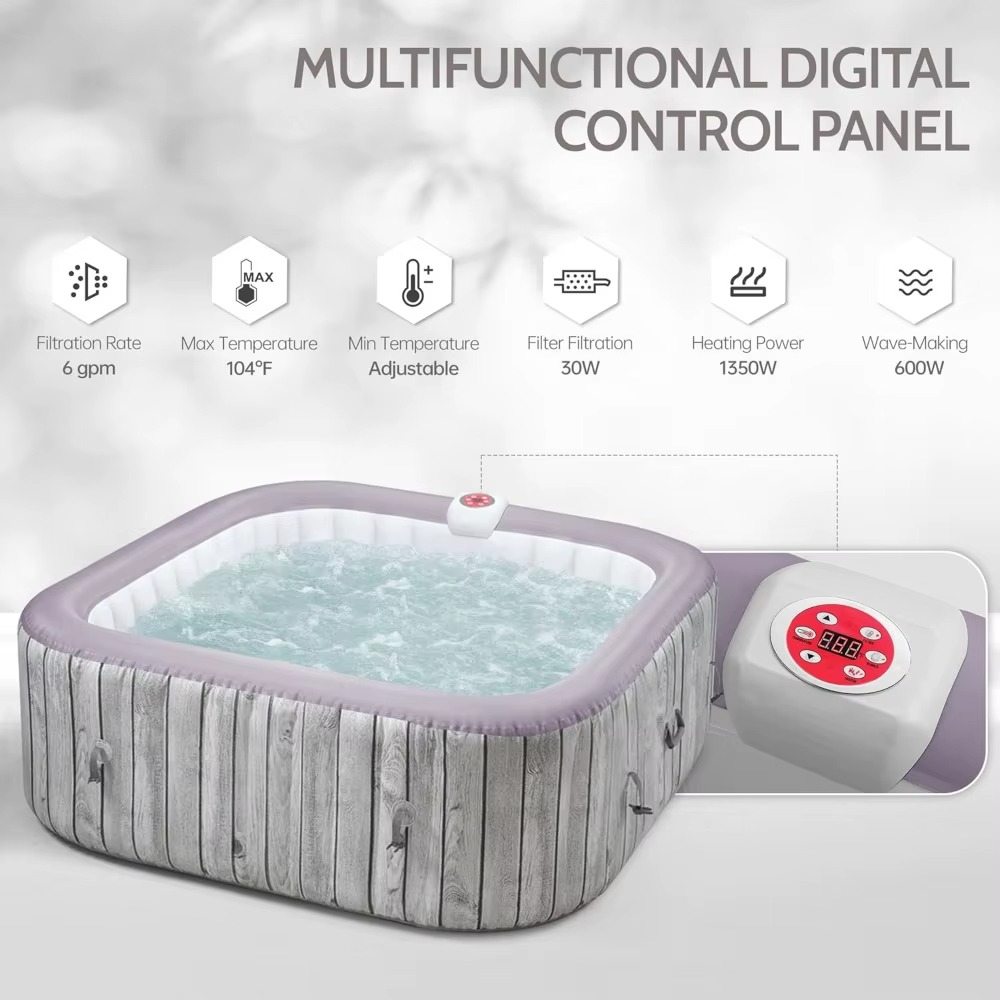 Magazaw portable inflatable hot tub with digital control panel and adjustable temperature settings