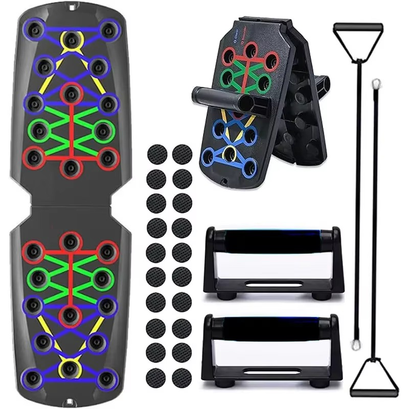 Magazaw portable push up board with color-coded grip positions for effective workouts