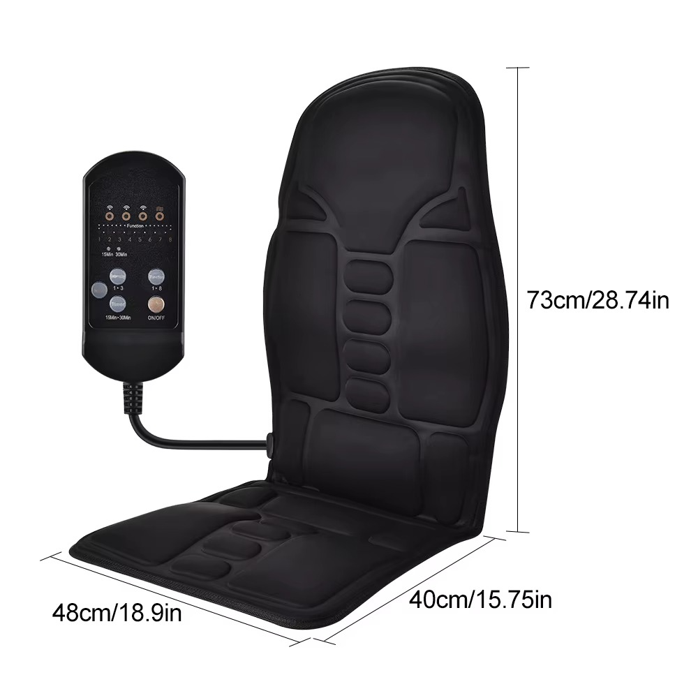 Magazaw portable vibrating massage chair pad with remote control for relaxing massage at home