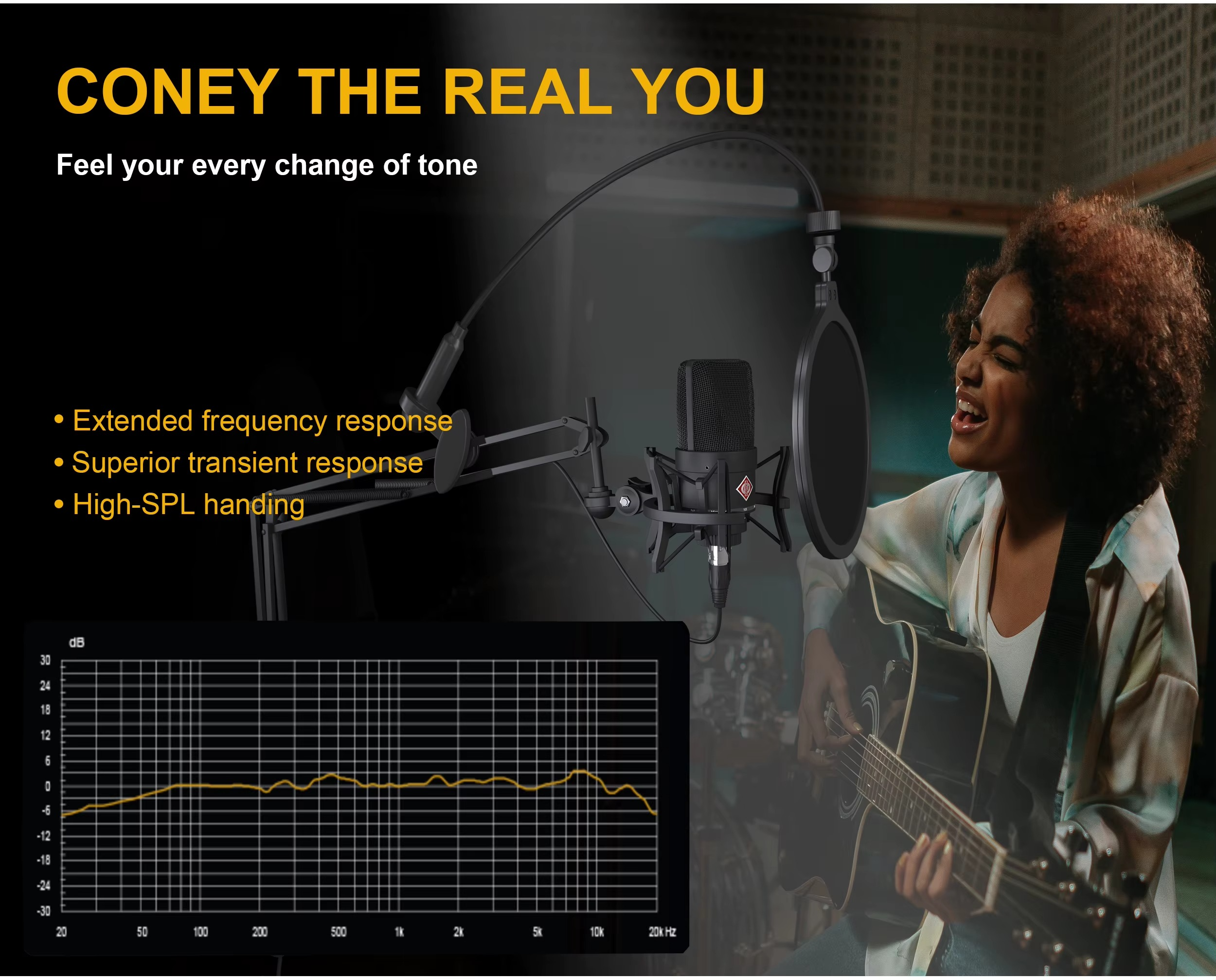 Magazaw™ professional studio condenser microphone with extended frequency response and superior sound quality