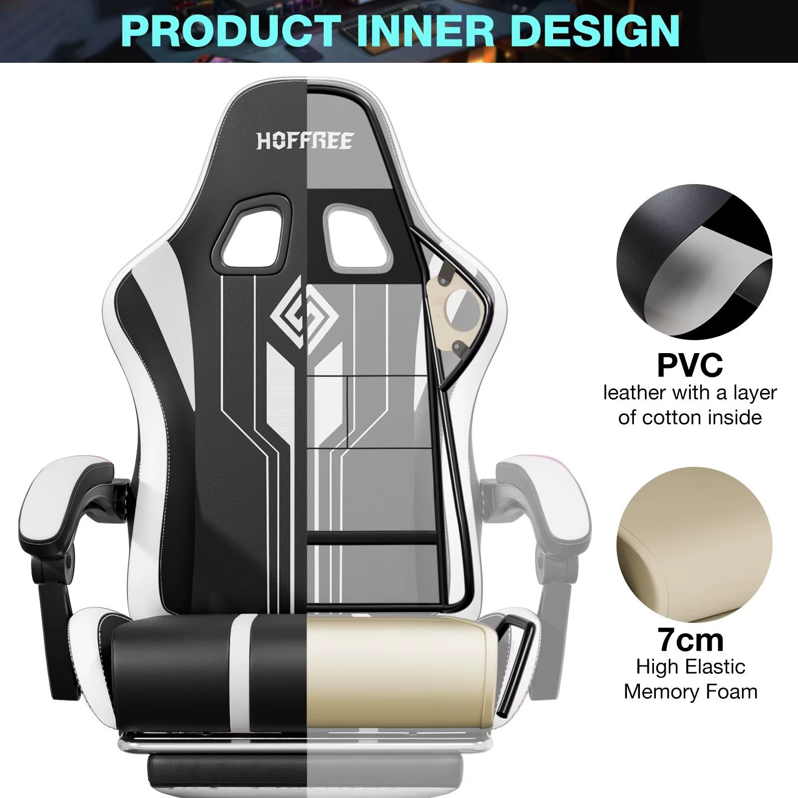 Magazaw RGB gaming chair with massage features plush memory foam and stylish design for gamers