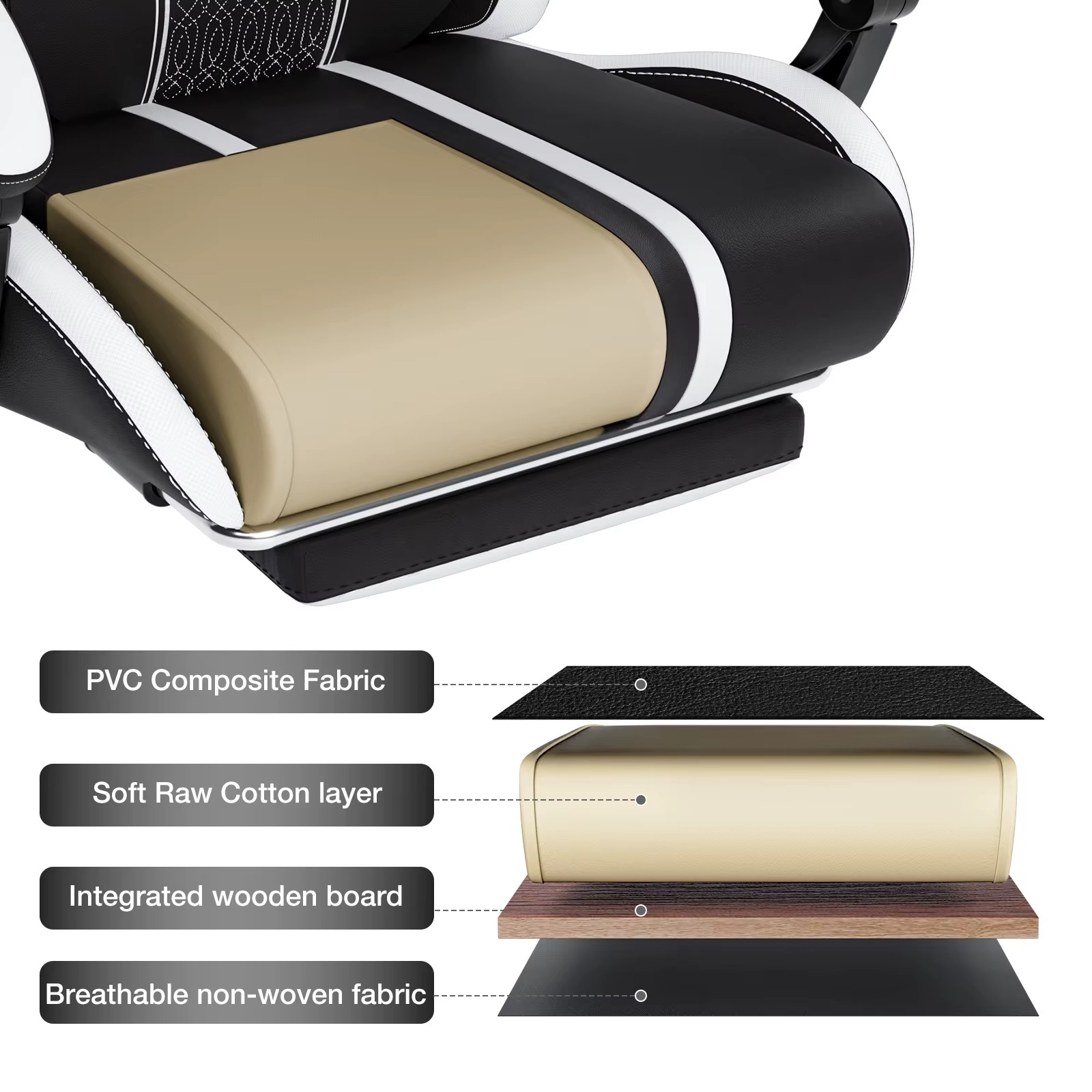 Magazaw RGB gaming chair with massage featuring breathable fabric and premium cushioning for comfort
