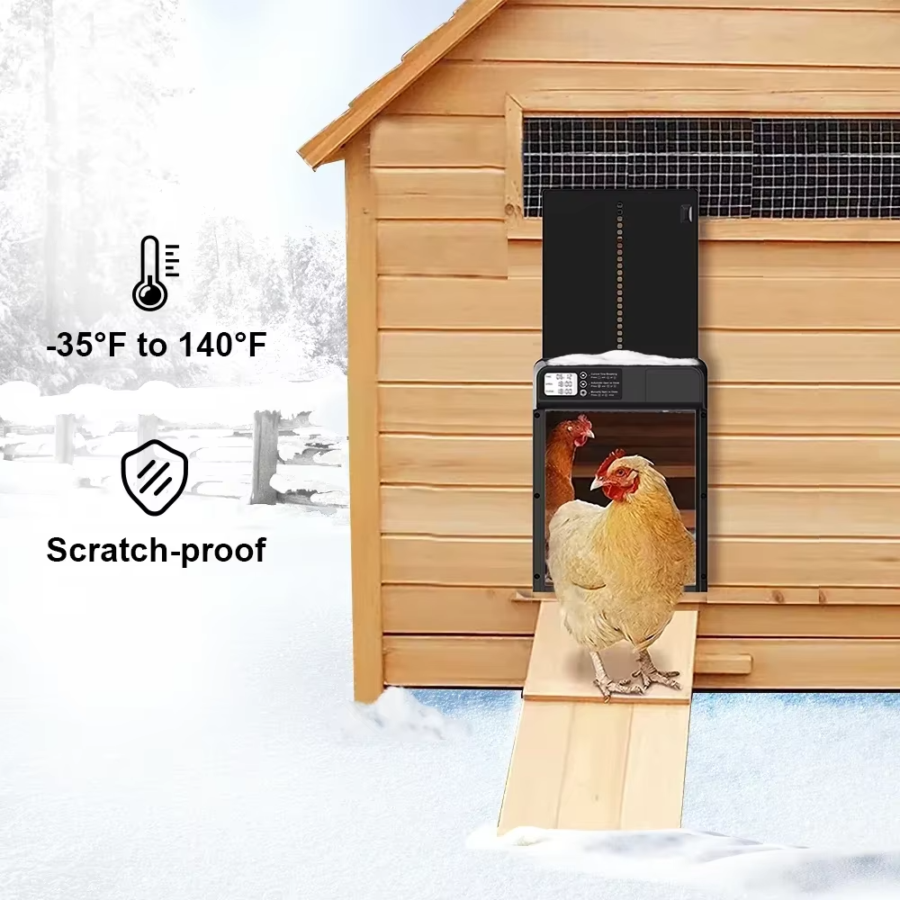 Magazaw smart chicken coop door opener designed for all weather, featuring scratch-proof material
