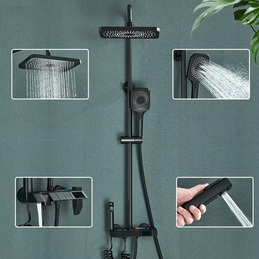 Magazaw smart digital shower faucet featuring adjustable head and handheld sprayer for versatile use