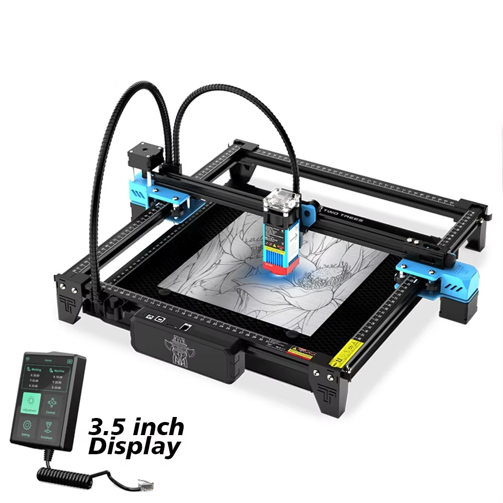 Twotrees TTS-55 Pro Laser Engraver with 3.5 inch display for precise engraving and cutting projects