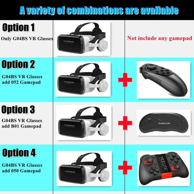 Magazaw Wireless 3D VR headset with multiple combination options and gamepads available