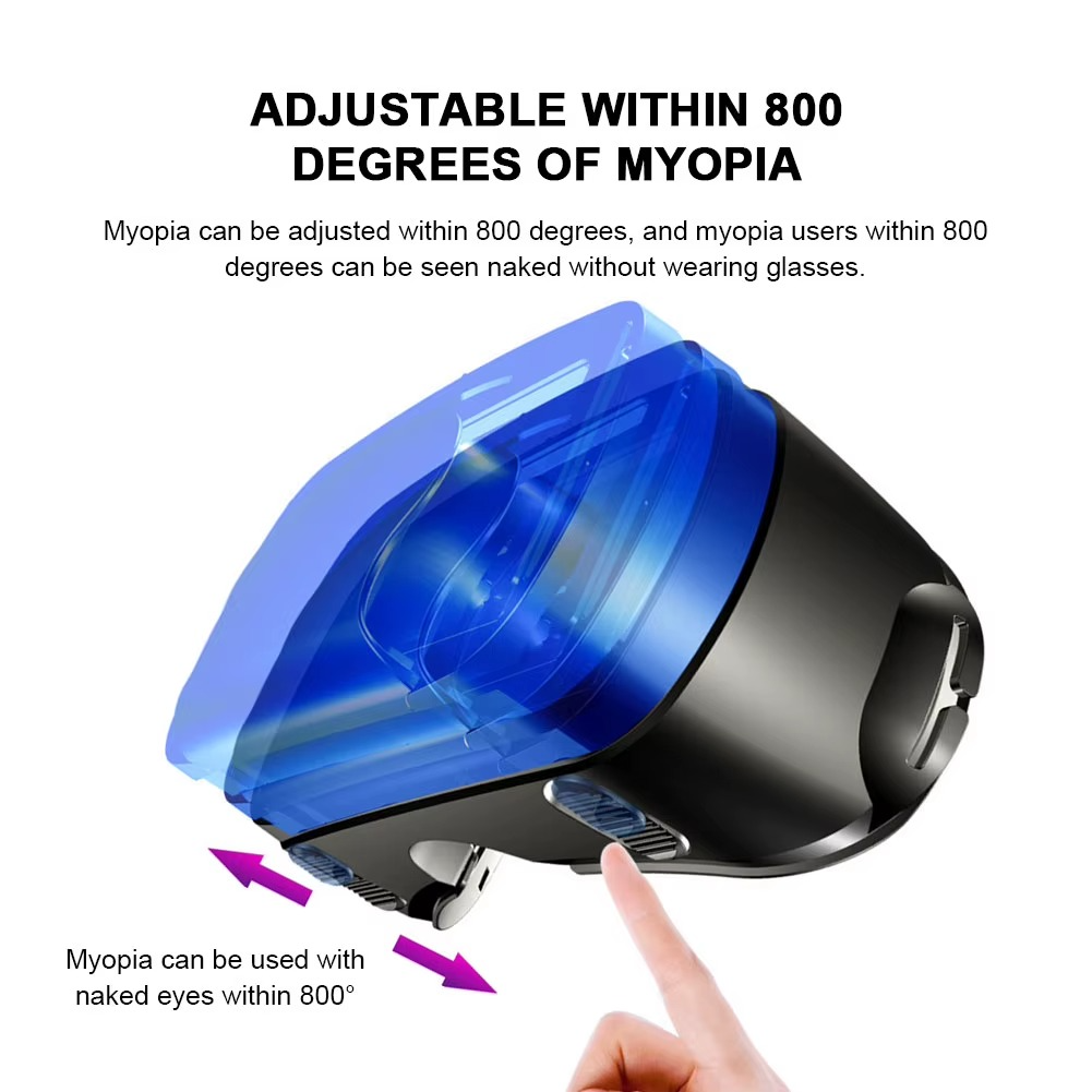 Magazaw 3D VR headset with controllers featuring adjustable myopia settings for enhanced comfort