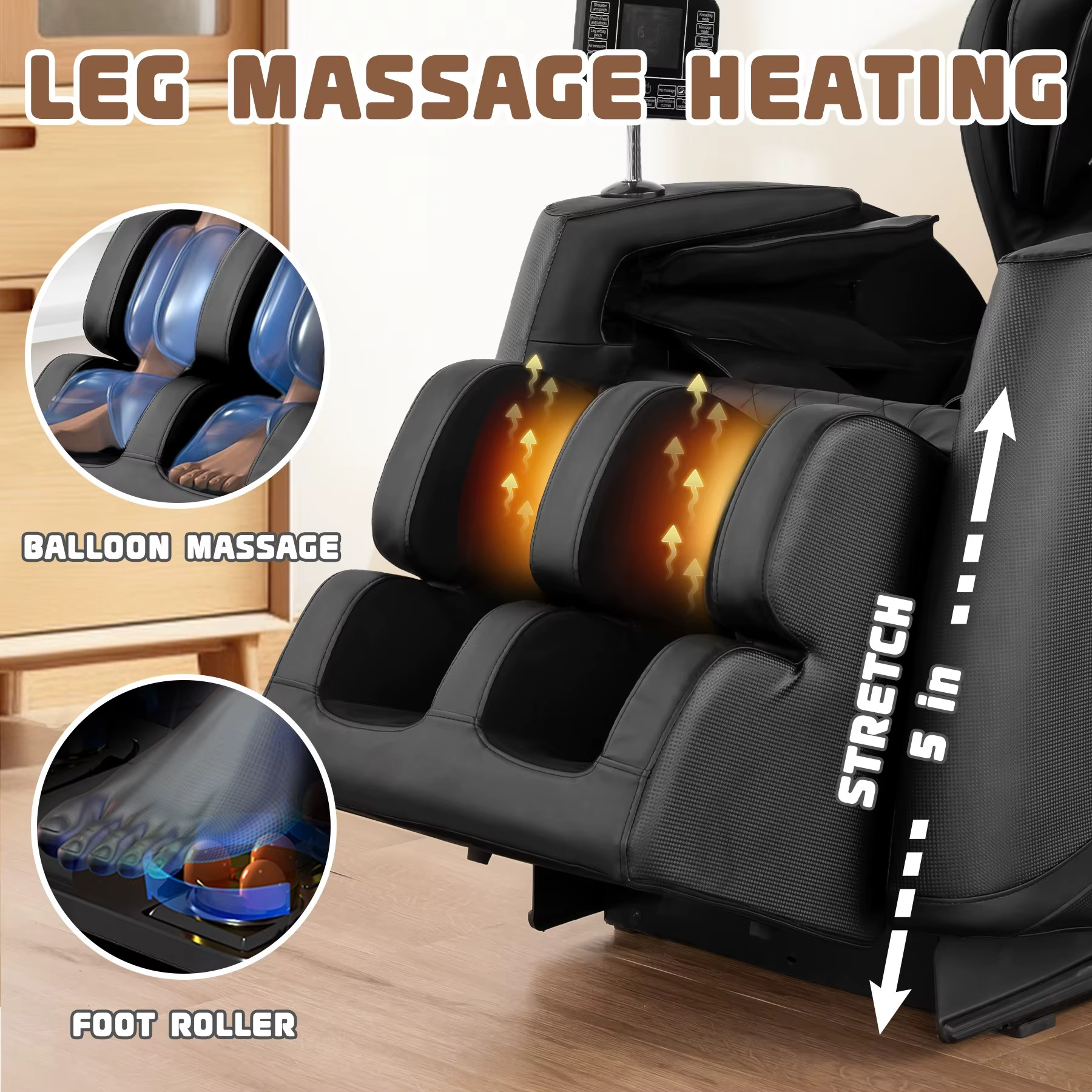 Magazaw zero gravity massage chair featuring leg massage heating and foot roller for ultimate relaxation