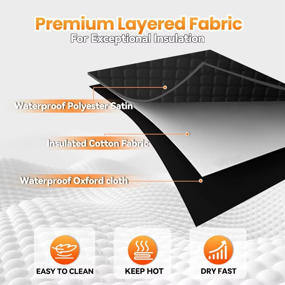 Premium layered fabric showcasing waterproof insulation for 2-person steam sauna with remote