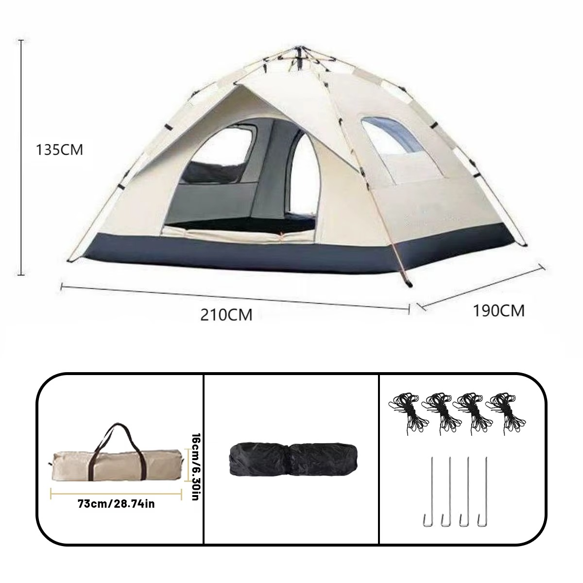Magazaw 4-person pop-up tent with easy setup and durable materials for outdoor camping adventures
