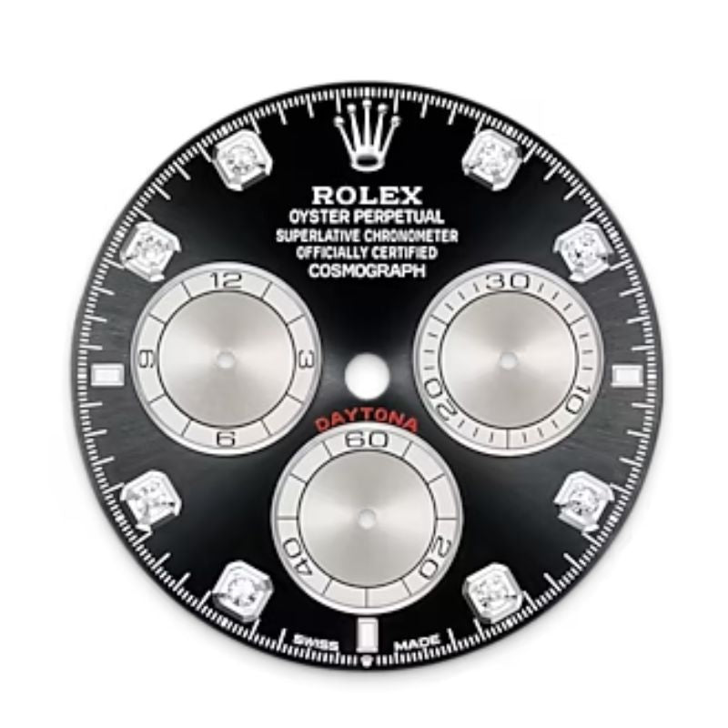 Watch Cosmograph Daytona Bright black and steel set with diamonds, Oyster, 40 mm, white gold - Nevada Shoe
