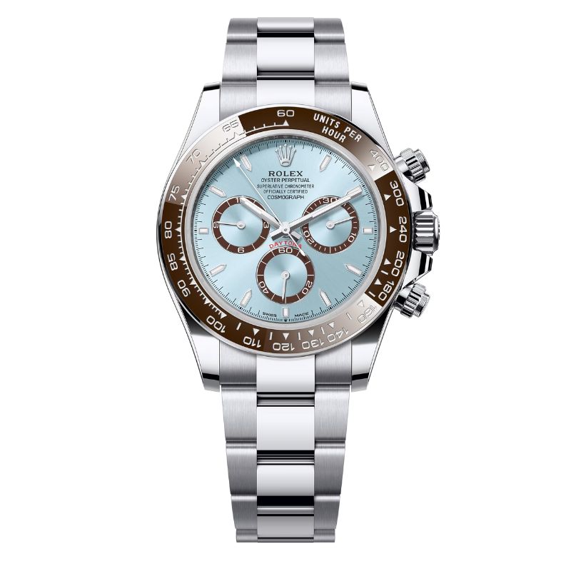 Cosmograph Daytona Ice blue set with diamonds yster, platinum