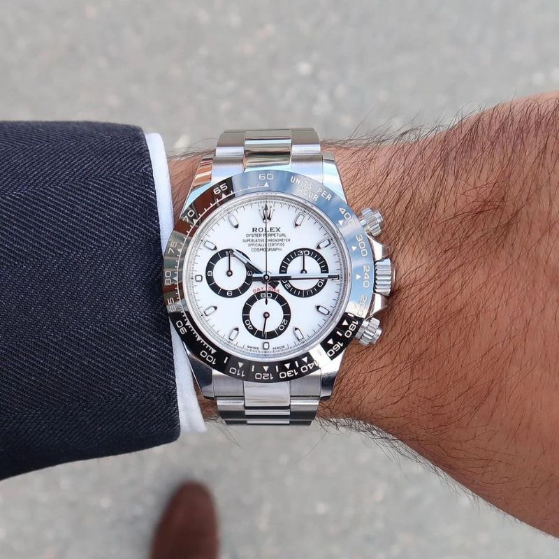 Watch Cosmograph Daytona Classic Silver Panda Black and White Dial 40mm Blue - Nevada Shoe