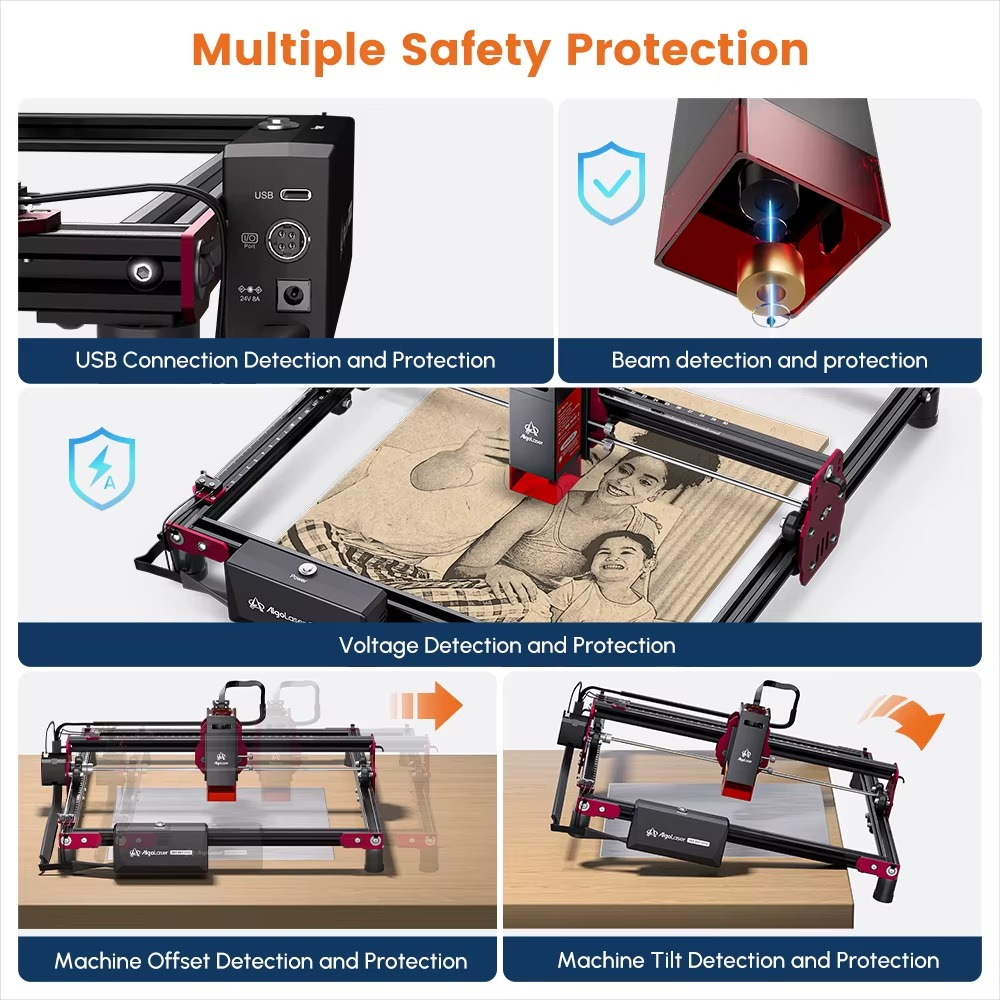 Magazaw 5W laser engraver machine with multiple safety features for secure operation