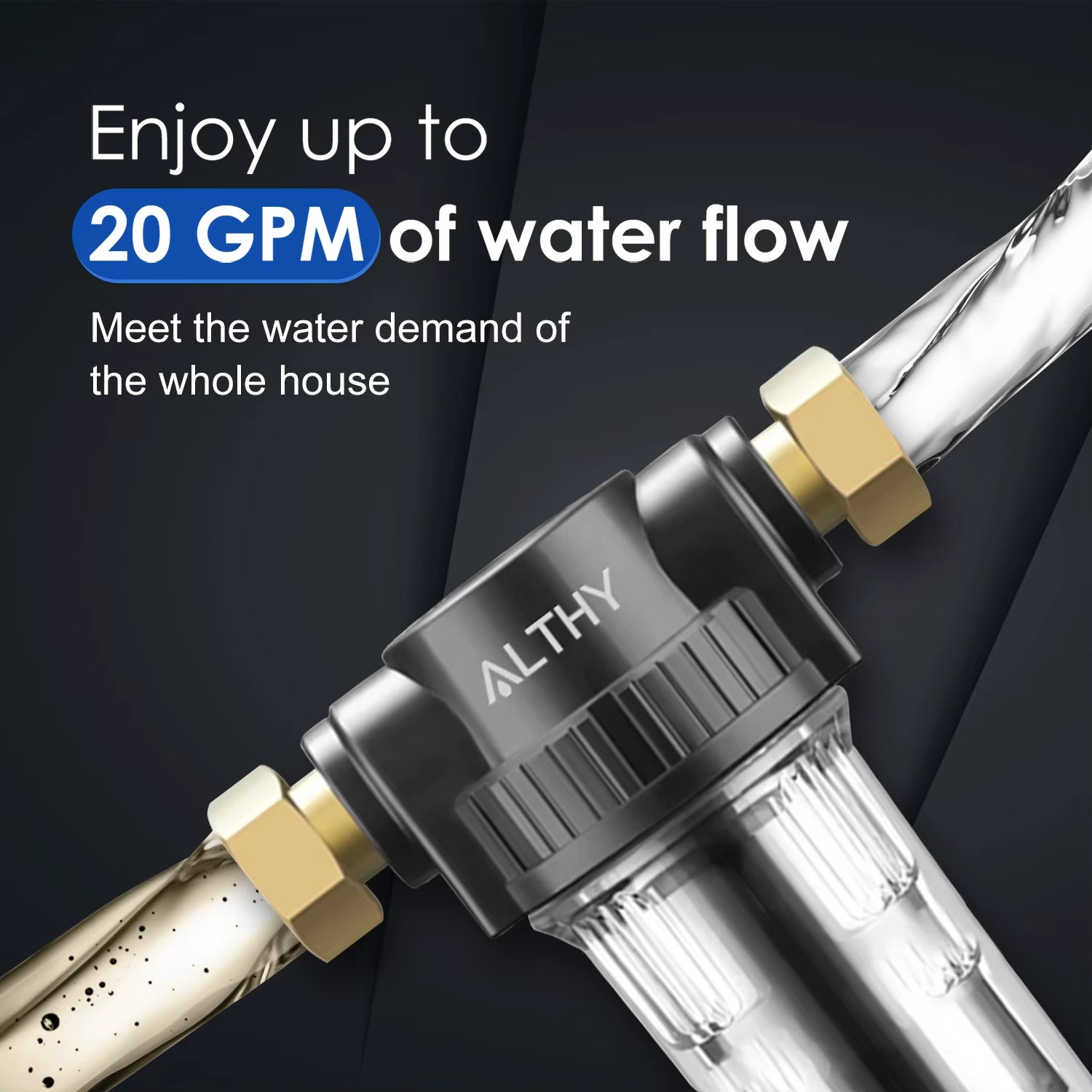 Magazaw whole house water filter designed for efficient 20 GPM water flow to meet home demands