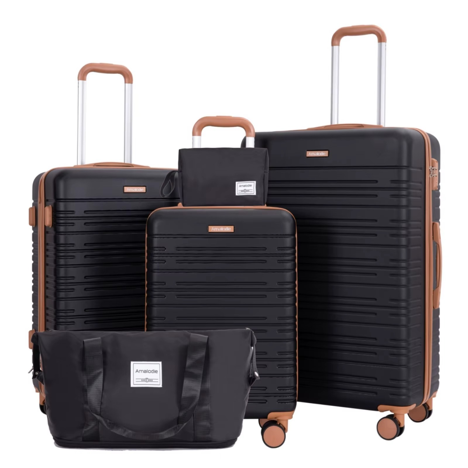 Magazaw 5-piece luggage set featuring four durable suitcases and a stylish weekend bag
