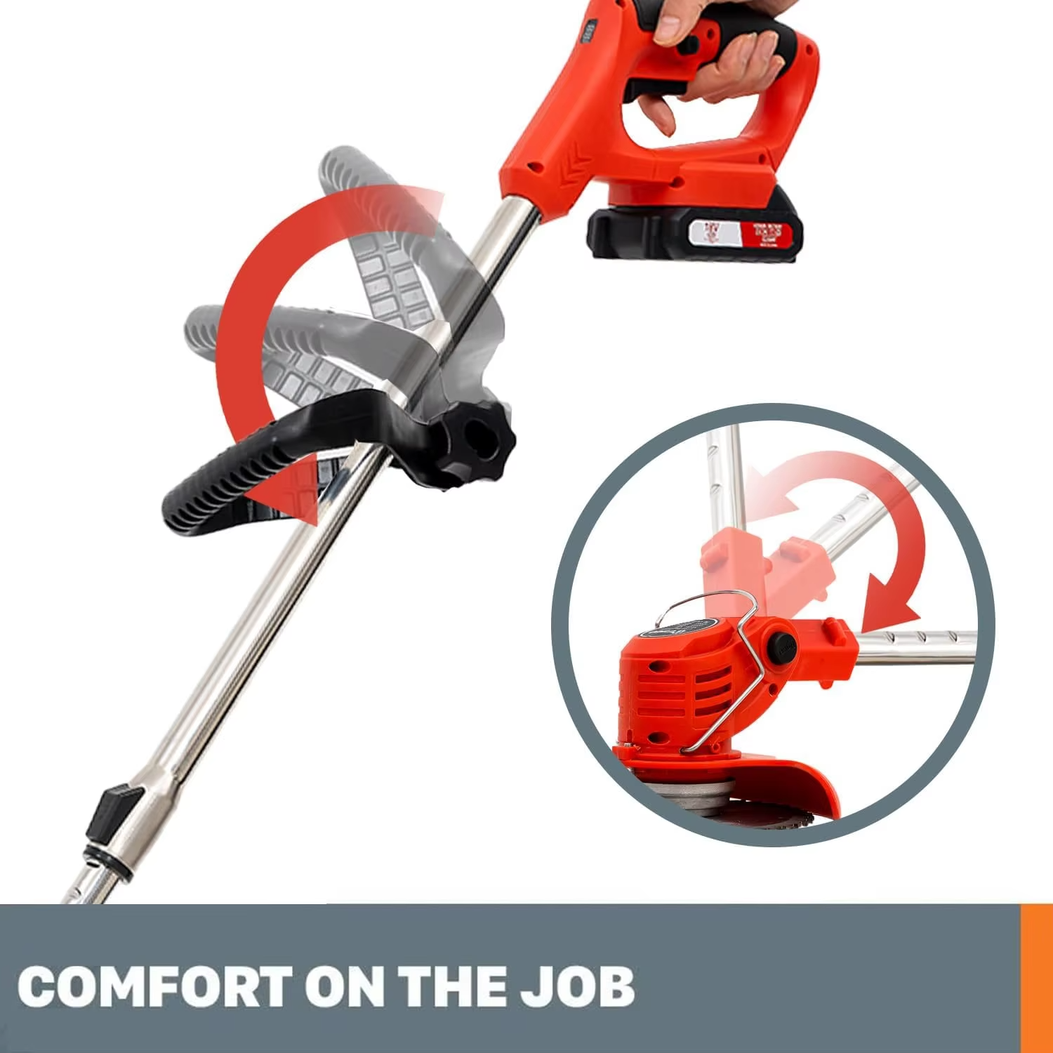 Magazaw 21V cordless weed trimmer with adjustable handle for comfort and ease of use