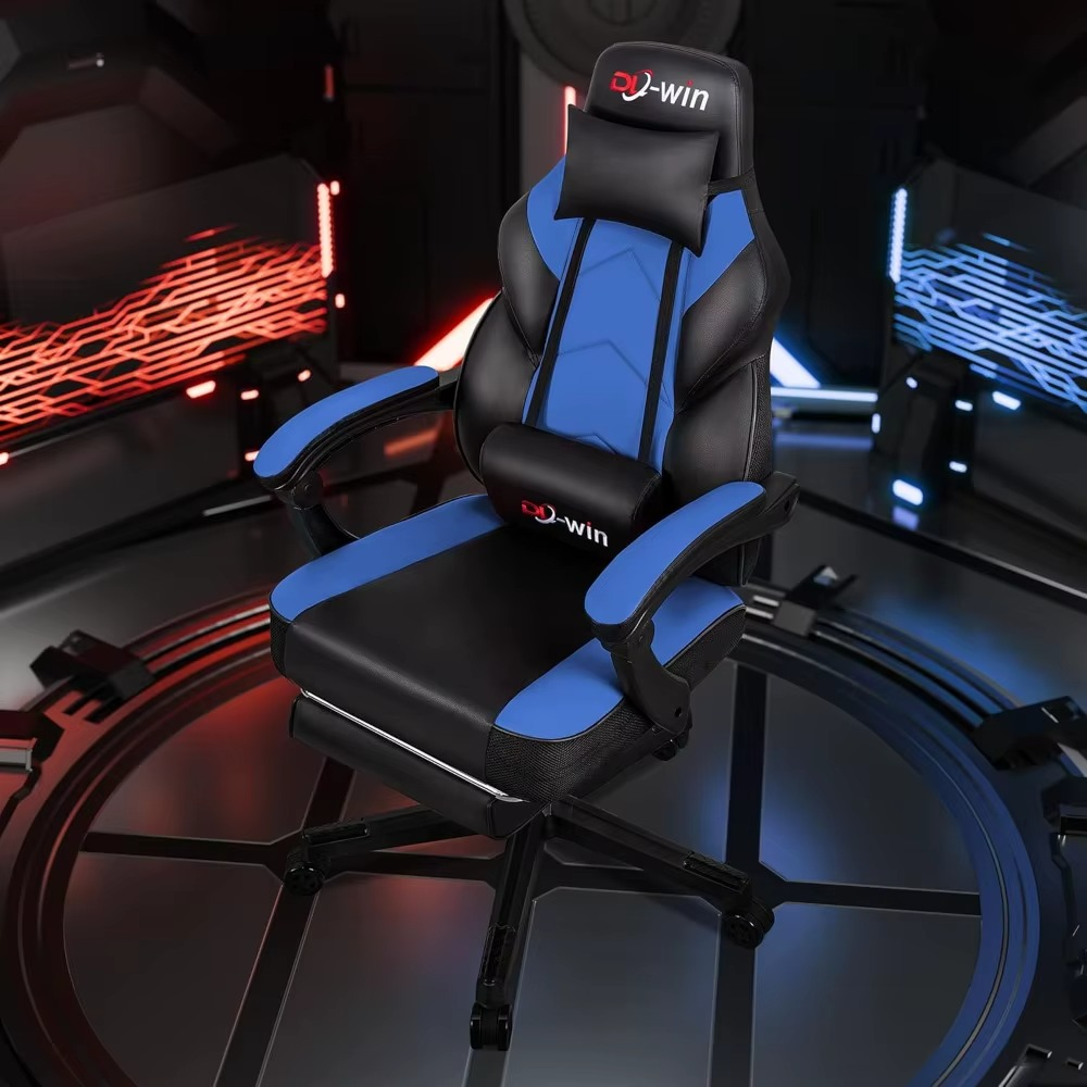 Magazaw ergonomic gaming chair with massage in blue and black design for ultimate comfort