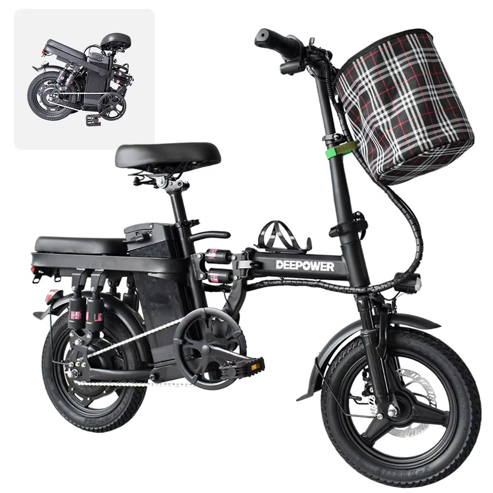 Magazaw foldable electric bike for adults with compact design and front basket for convenience