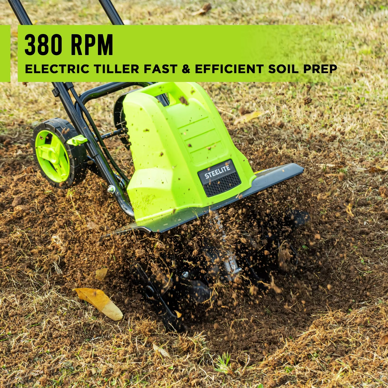 Magazaw electric garden tiller 16 inch with 380 RPM for fast and efficient soil preparation