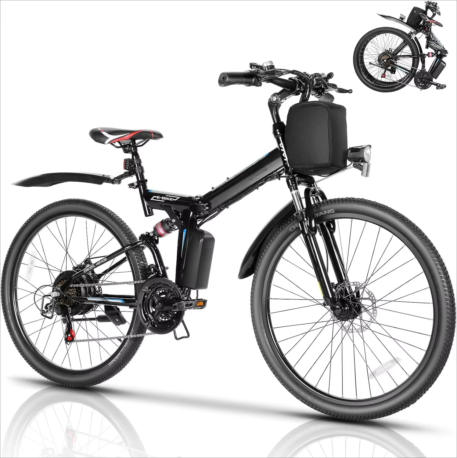 Magazaw 750W electric mountain bike featuring a sleek design and durable tires for off-road adventures