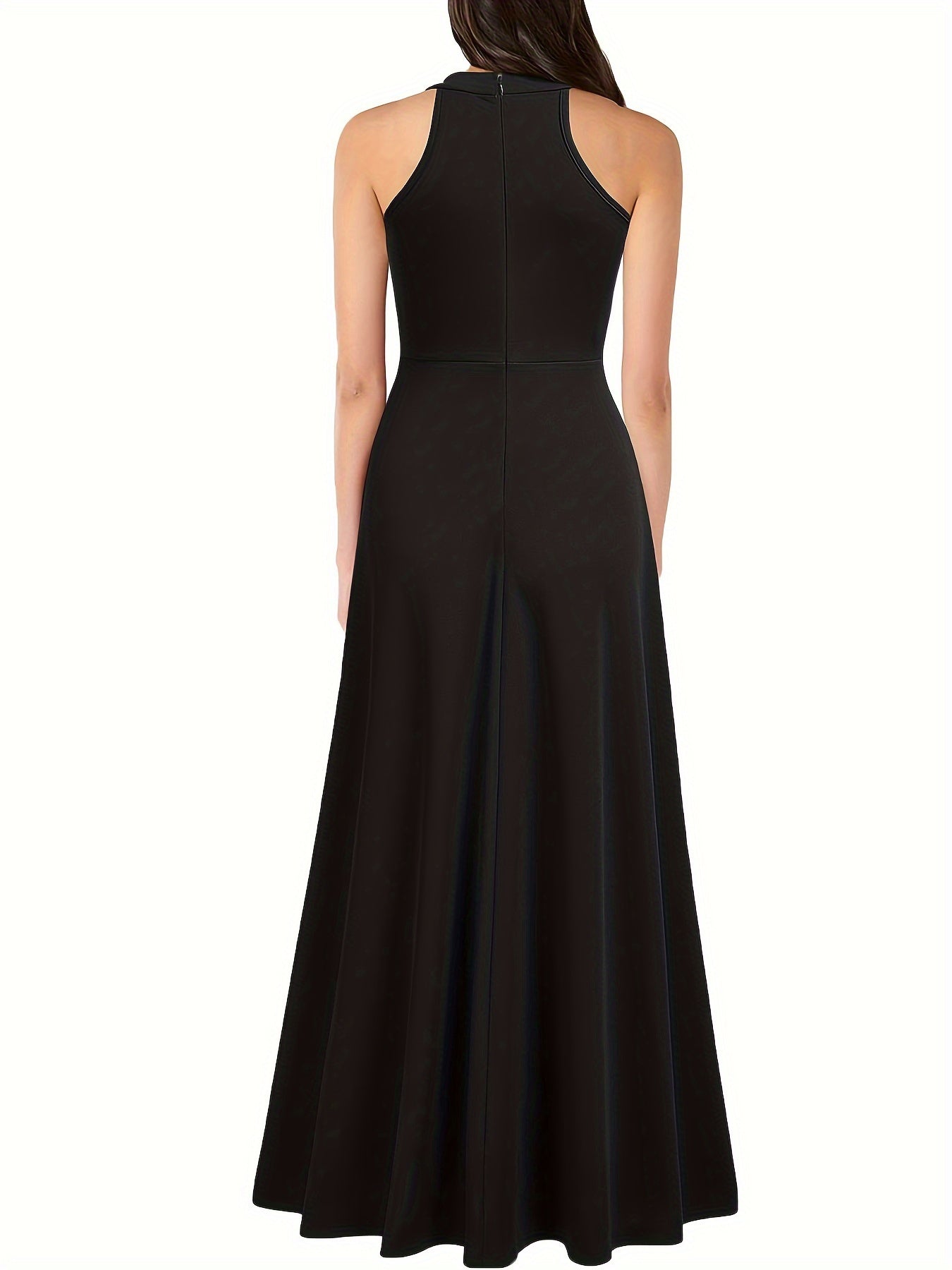 Voocci™ elegant split thigh maxi dress with a sleek back design for a stylish evening look