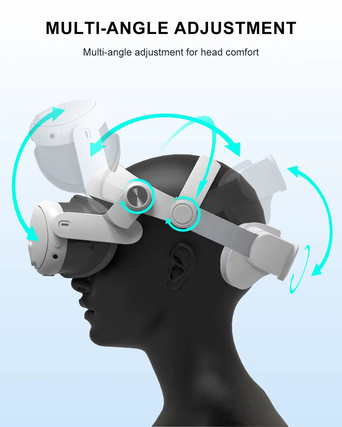 Magazaw Elite Strap for Meta Quest 3 with multi-angle adjustment for enhanced head comfort