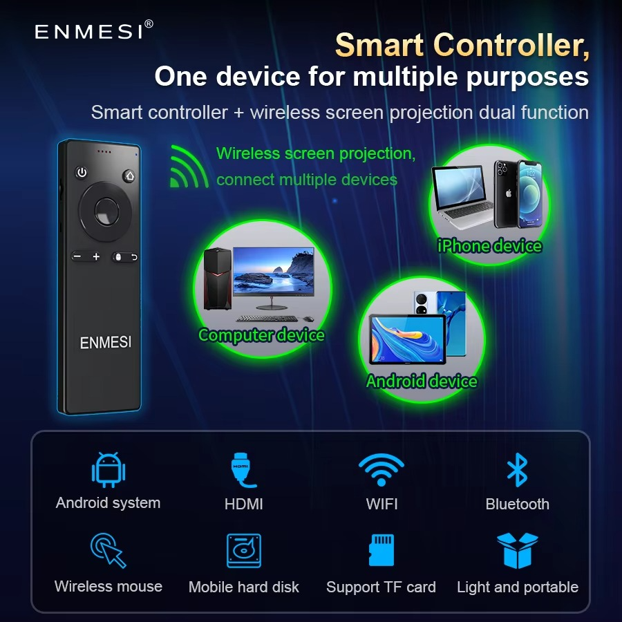 ENMESI Smart Controller for V20 AR Smart Glasses 4K Display with wireless projection and multi-device support