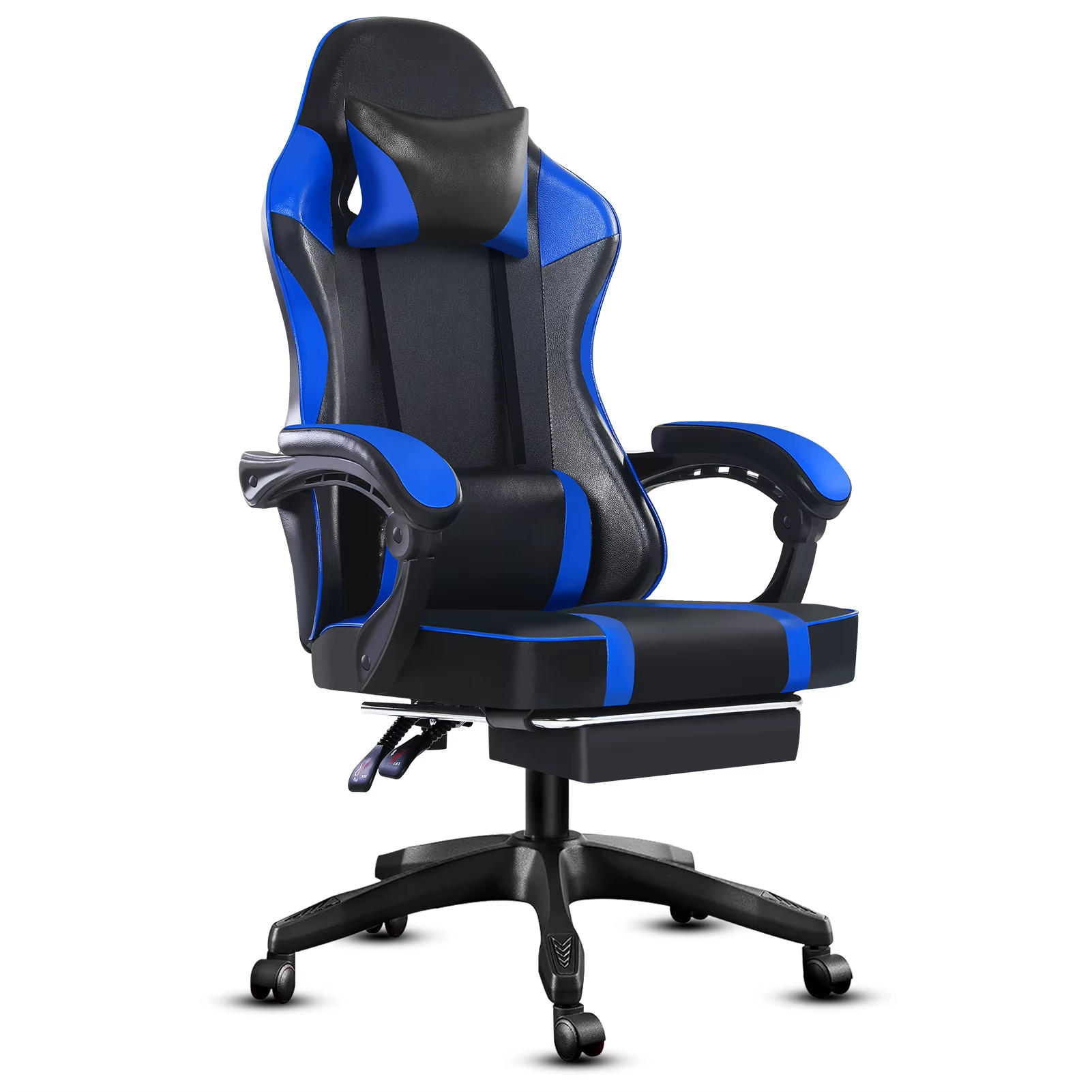 Magazaw ergonomic gaming chair with massager in blue and black design for comfort and support