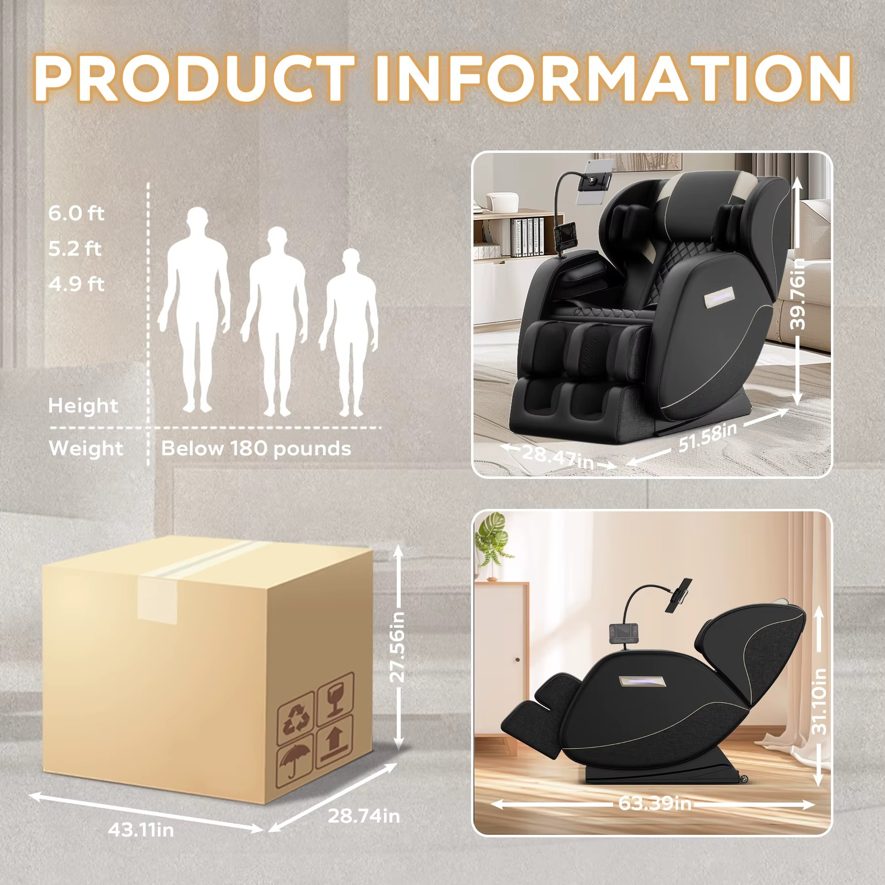 Magazaw full body massage chair with heating designed for comfort and relaxation in a stylish interior