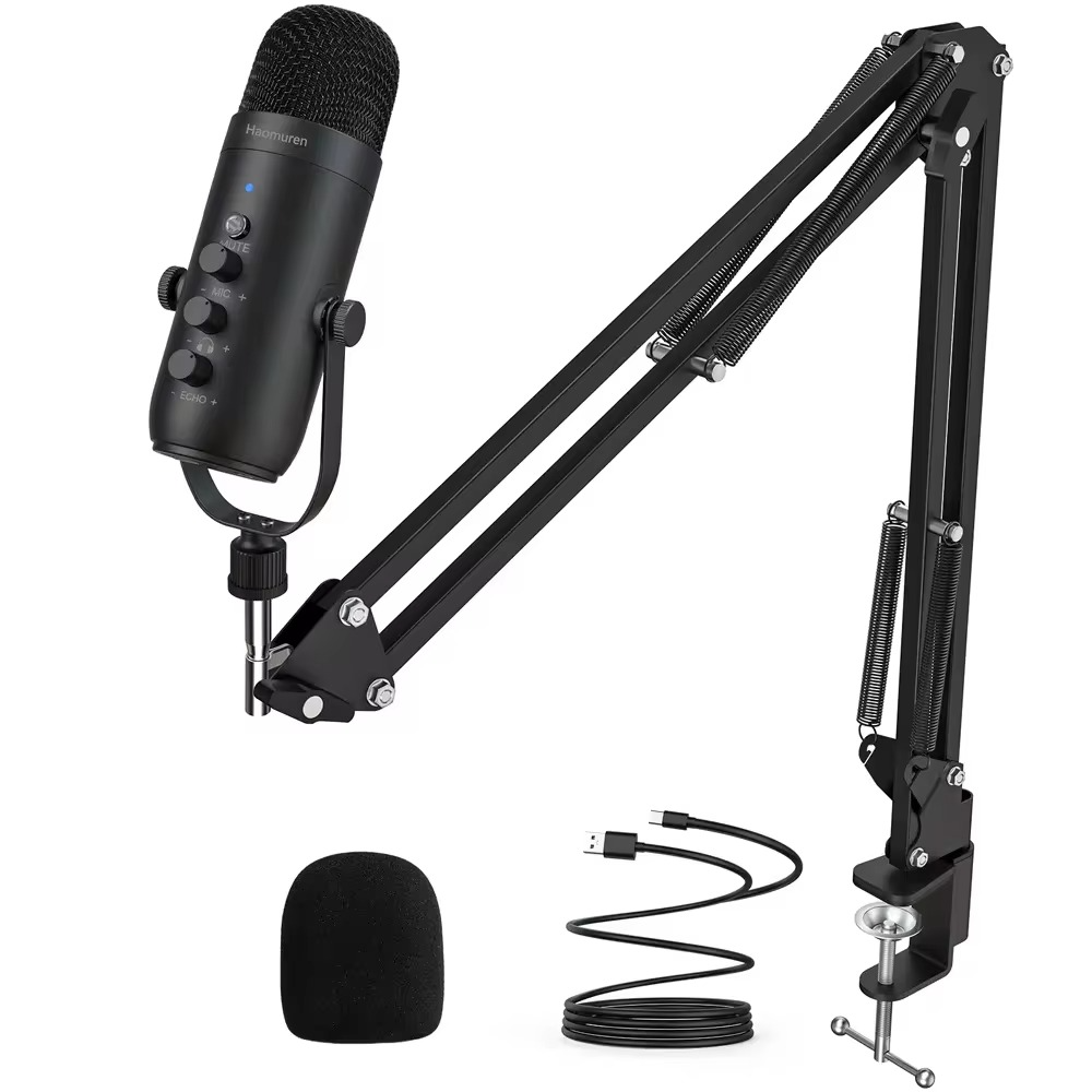 Magazaw streaming studio microphone with adjustable arm and USB cable for optimal sound quality